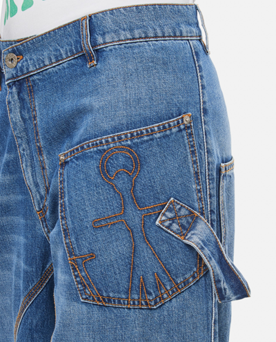 Shop Jw Anderson Twisted Workwear Jeans In Blue