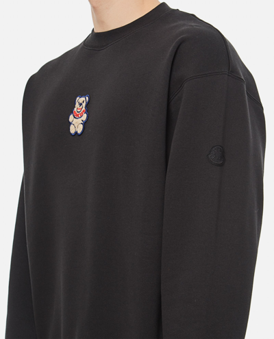 Shop Moncler Teddy Bear Patch Sweatshirt In Black