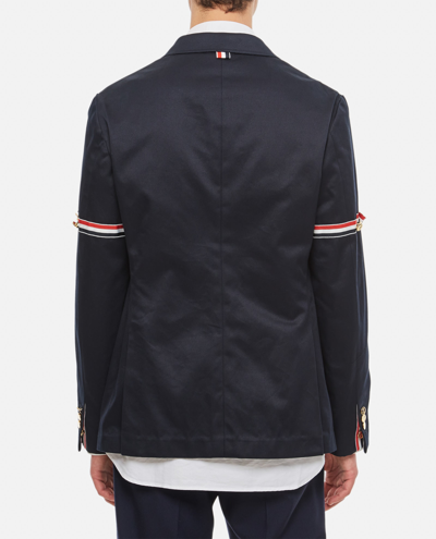 Shop Thom Browne Unconstructed Classic Sport Jacket In Blue