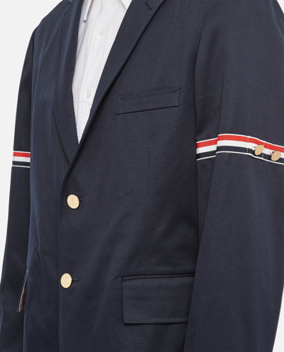 Shop Thom Browne Unconstructed Classic Sport Jacket In Blue