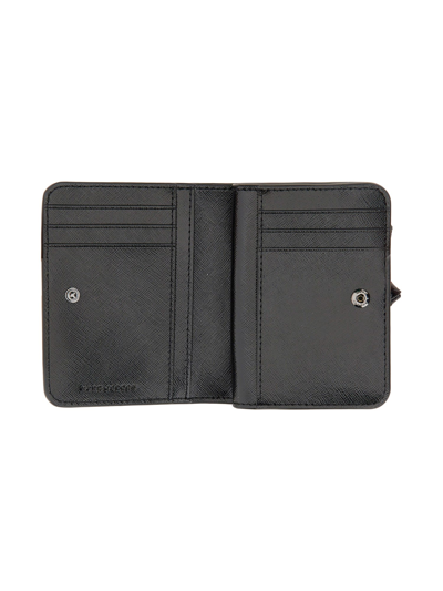 Marc Jacobs The Mini Compact Wallet In Black Leather In Black