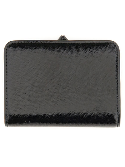 Marc Jacobs The Mini Compact Wallet In Black Leather In Black