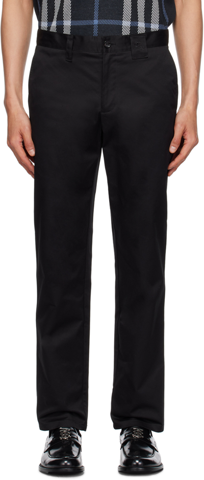 Shop Burberry Black Embroidered Trousers