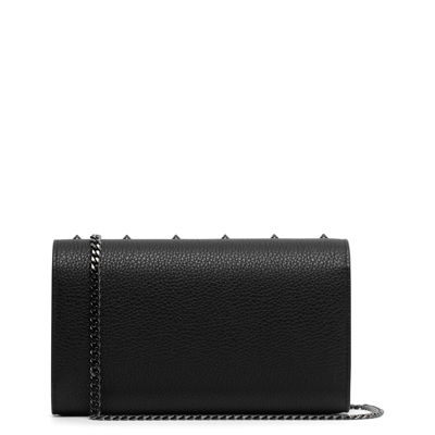 Shop Christian Louboutin Paloma Loubinthesky Black Leather Wallet On Chain