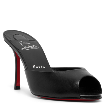 Shop Christian Louboutin Me Dolly 85 Black Leather Mules