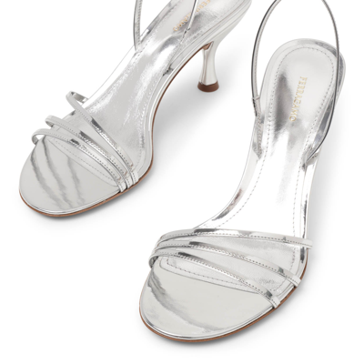 Shop Ferragamo Denise 70 Silver Sandals