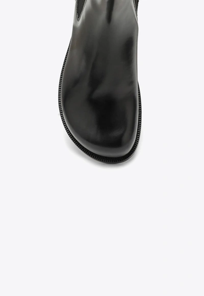 Shop Loewe Campo Leather Ankle Boots In Black
