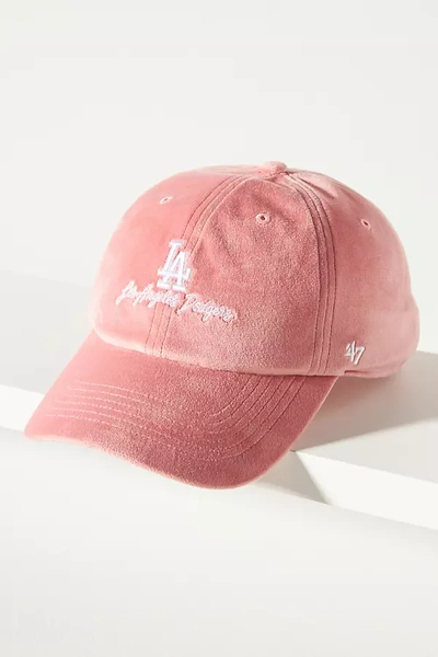 Shop 47 La Velvet Baseball Cap In Pink