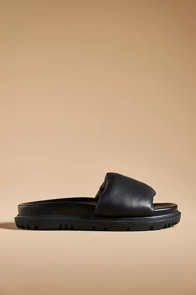 Shop Silent D Puff Slide Sandals In Black