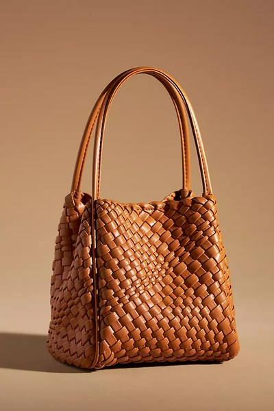 Shop By Anthropologie The Woven Mini Hollace Tote In Brown