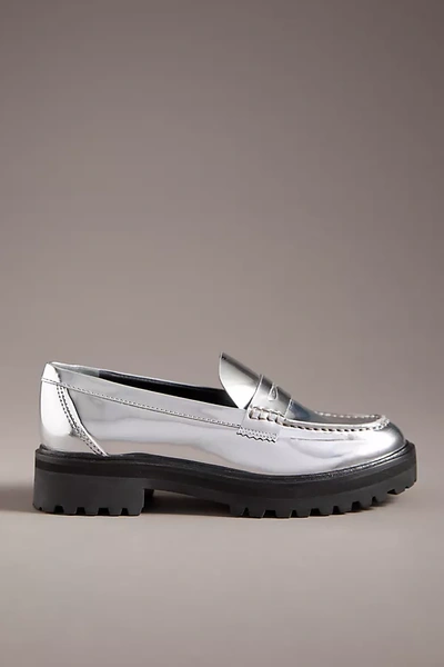 Shop Reformation Agathea Chunky Loafers In Silver