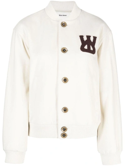 Shop Wales Bonner Sorbonne 56 Varsity Jacket In Ivory