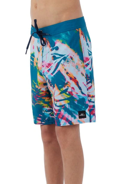 O'neill Kids' Hyperfreak Mysto Swim Trunks In Blue Multi