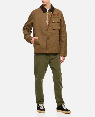 Barbour International Utility Jacket With Long Sleeves And Pockets In Beige