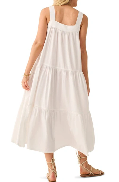 Shop Faherty Marina Tiered Seersucker Midi Dress In White