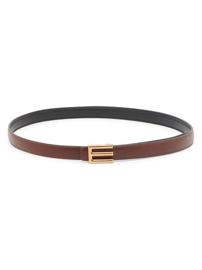 Shop Etro Women's Reversible Leather Belt In Brown Black