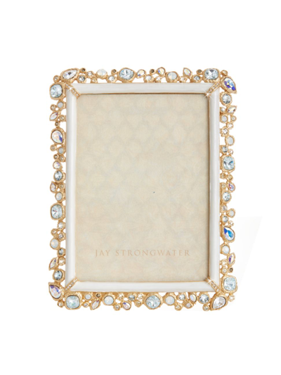 Shop Jay Strongwater Leslie Bejeweled 5'' X 7'' Frame In Opal