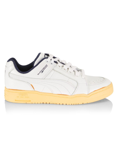 Shop Puma Men's Slipstream Suede Low-top Sneakers In White Navy Light Straw