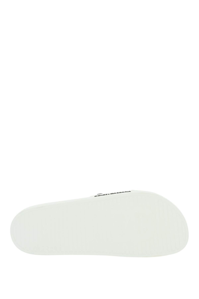 Shop Dolce & Gabbana Logoed Slides In White