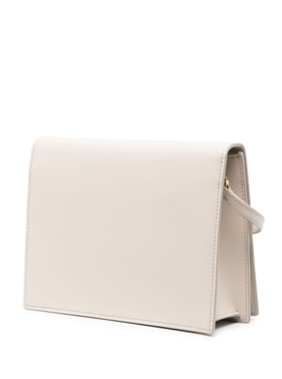 Shop Dolce & Gabbana Dg Logo Bag Beige Crossbody Bag In Leather Woman In White