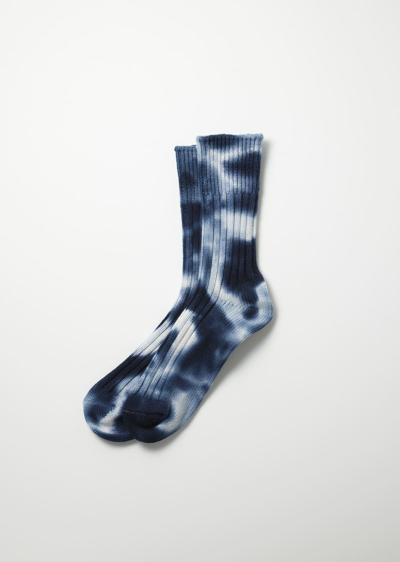 Shop Rototo Chunky Ribbed Crew Tie Dye In Navy White