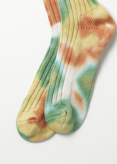 Shop Rototo Chunky Ribbed Crew Tie Dye In L.rd Grn Yel