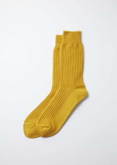 Shop Rototo Cotton Waffle Crew In Mustard