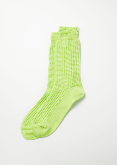 Shop Rototo Cotton Waffle Crew In Lime