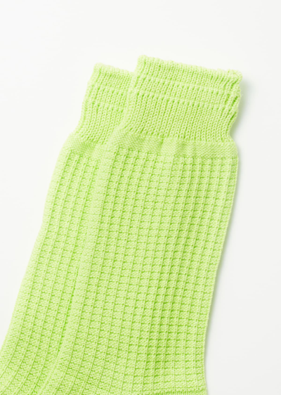 Shop Rototo Cotton Waffle Crew In Lime