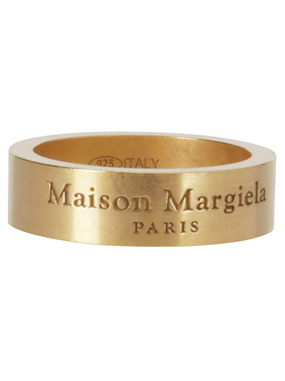 Shop Maison Margiela Ring In Yellow Gold Plating Burattato