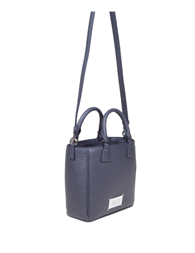Shop Maison Margiela 5c Vertical Tote Bag In Blue Leather