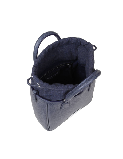 Shop Maison Margiela 5c Vertical Tote Bag In Blue Leather