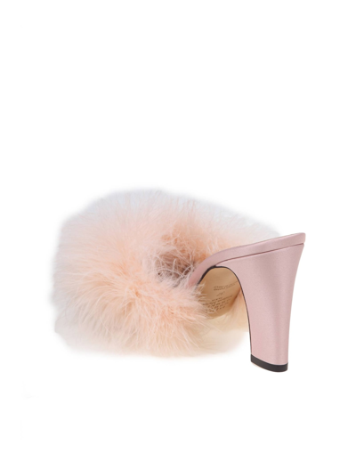 Shop Maison Margiela Mules With Pink Feathers