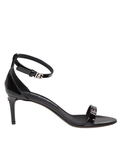 Shop Dolce & Gabbana Black Patent Sandal