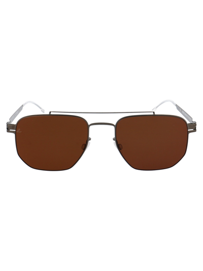 Shop Mykita Ml05 Sunglasses In 525 Sgp/safari Green | Leica Brown Polarized