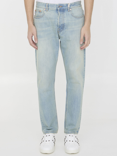 Shop Valentino Jeans With Vlogo Signature In Light Blue
