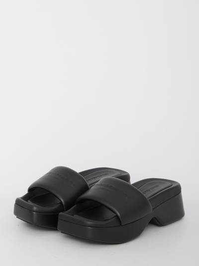 Shop Alexander Wang Float Slides In Black