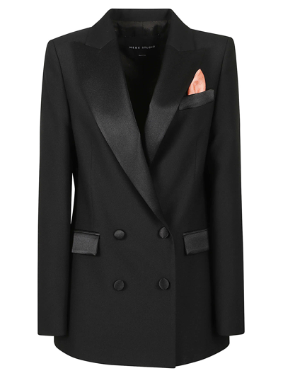 Shop Hebe Studio Tuxedo Jacket In Black