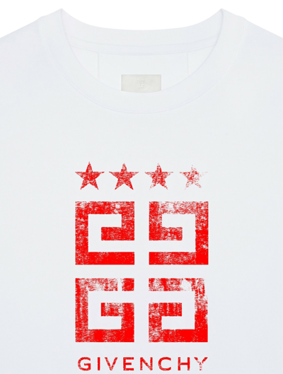 Shop Givenchy Slim Fit T-shirt In White Red