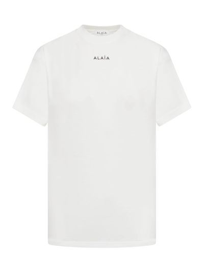 Shop Alaïa Oversize T-shir In Blanc Noir