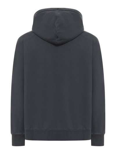 Shop Palm Angels Pa City Washed Hoody In Dark Grey White