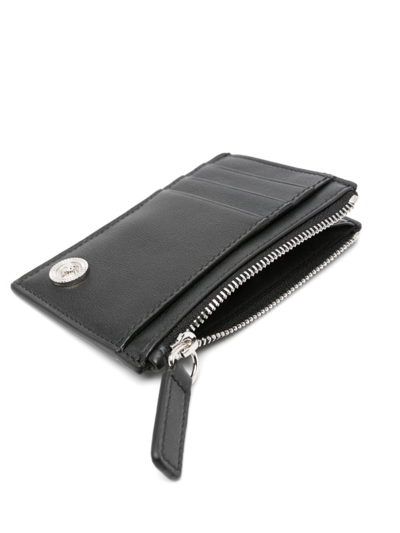 Shop Versace Card Case Whit Zip Calf In P Black Palladium