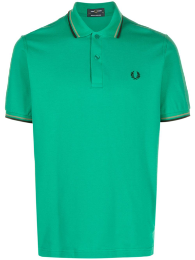 Shop Fred Perry Fp Twin Tipped Shirt In Fpgre Fldgre Blk
