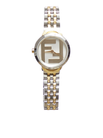 Shop Fendi Stainless Steel/yellow Gld In Silver Gold