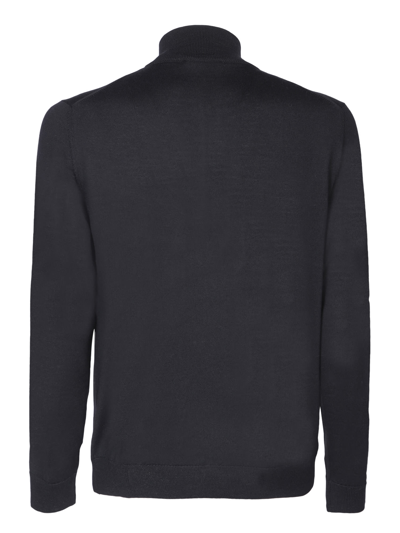 Shop Zanone Mid-zip Black Pullover