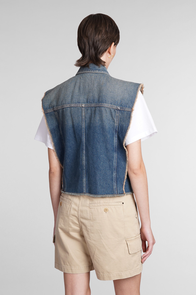 Shop Isabel Marant Tyra Vest In Blue Cotton