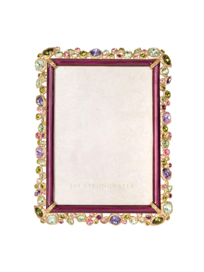 Shop Jay Strongwater Leslie Bejeweled 5'' X 7'' Frame In Bouquet