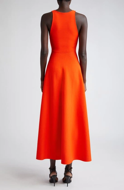 Shop Brandon Maxwell The Renee Sleeveless Knit Dress In Red Orange