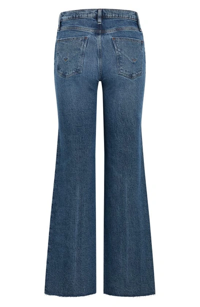 Shop Hudson Rosie High Waist Raw Hem Wide Leg Jeans In Apollo