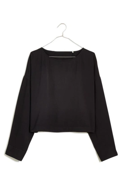 Shop Madewell Relaxed Tulip Back Crop Top In True Black